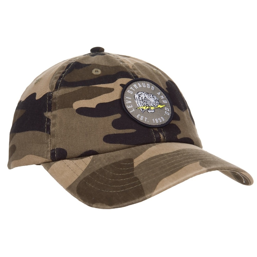 Levis Camo Hat Tiger Lightning Bolt Snapback Cap